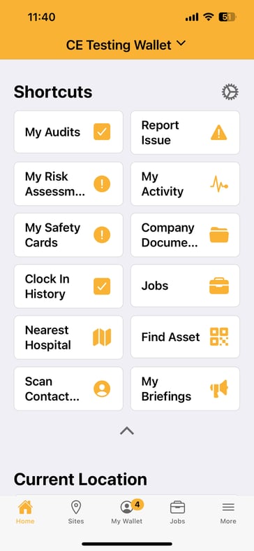Shortcuts - Work Wallet Home Screen
