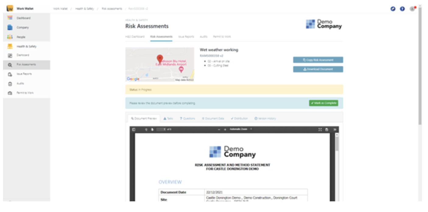 Risk Assessments Feature Overview