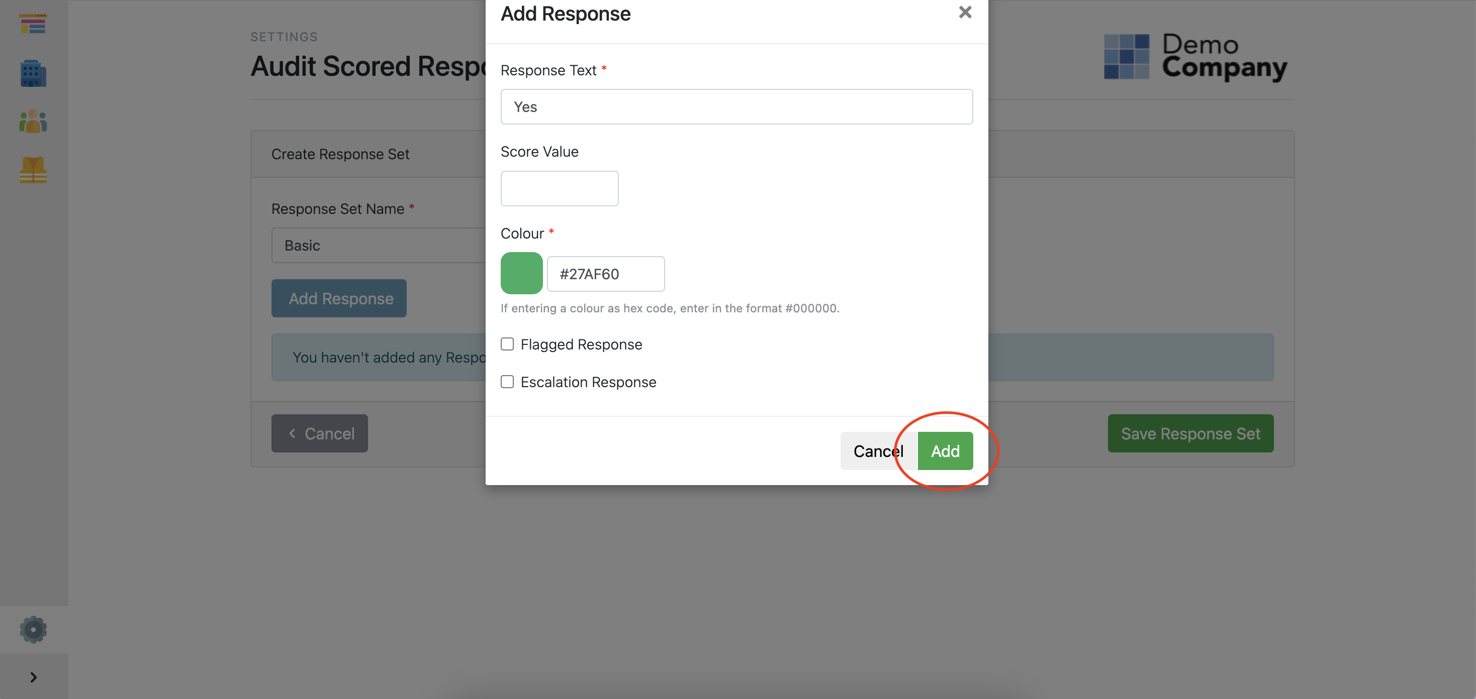 What is an Audit Scored Response Set?
