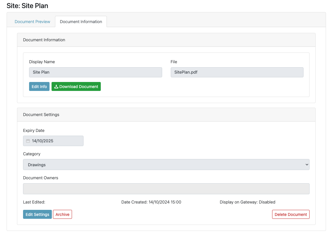How to set a Site Document to be Available through the Site Gateway