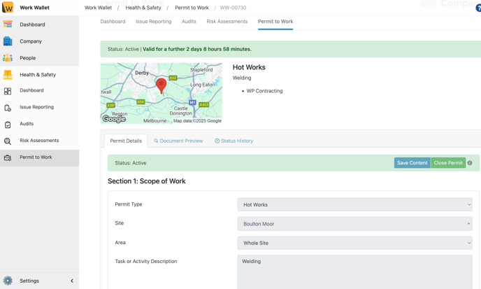 Screenshot Permit Details