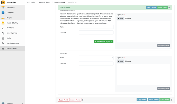 Screenshot Permit Details