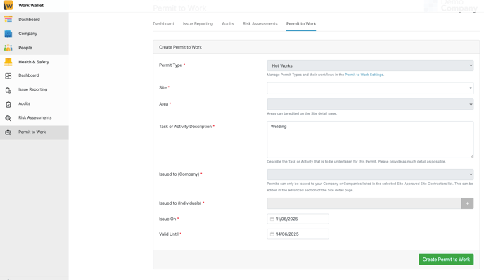 Screenshot Permit Details