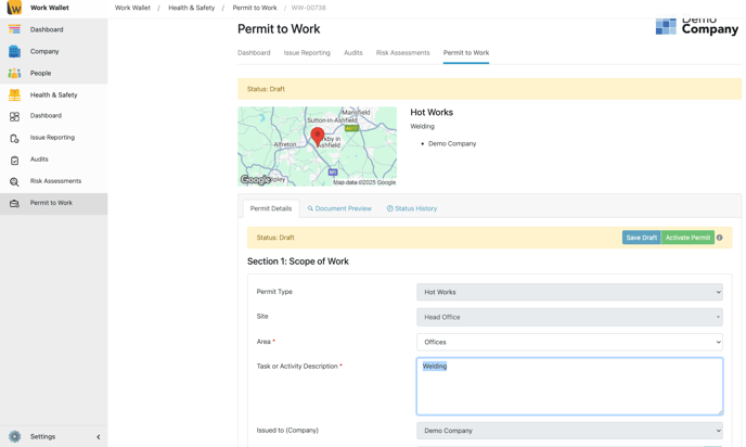 Screenshot Permit Details